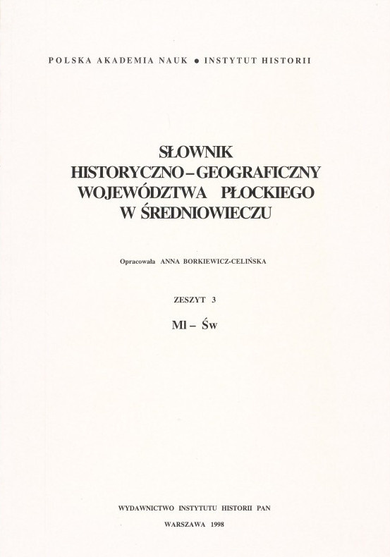 Stara Szuflada Słownik historyczno geograficzny województwa płockiego